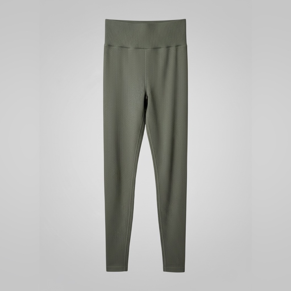 H&M Move Seamless Sports Ribbed Olive Green Leggings